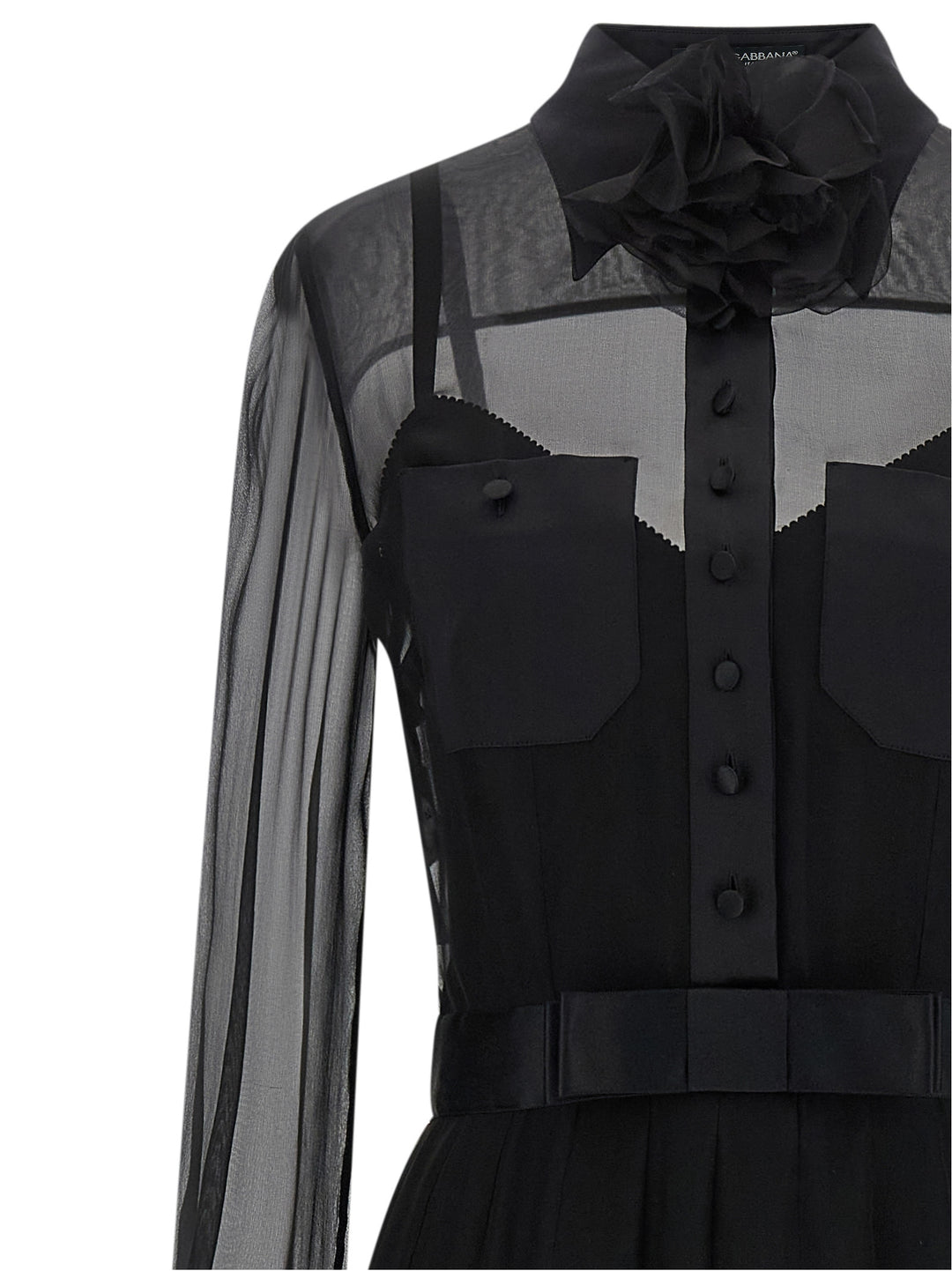 Dolce & Gabbana Chiffon Dress Abiti - Nero | c952c0adb2ff856fe37503da02da37f6d1900336
