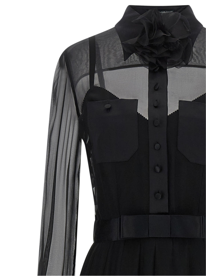 Dolce & Gabbana Chiffon Dress Abiti - Nero | c952c0adb2ff856fe37503da02da37f6d1900336