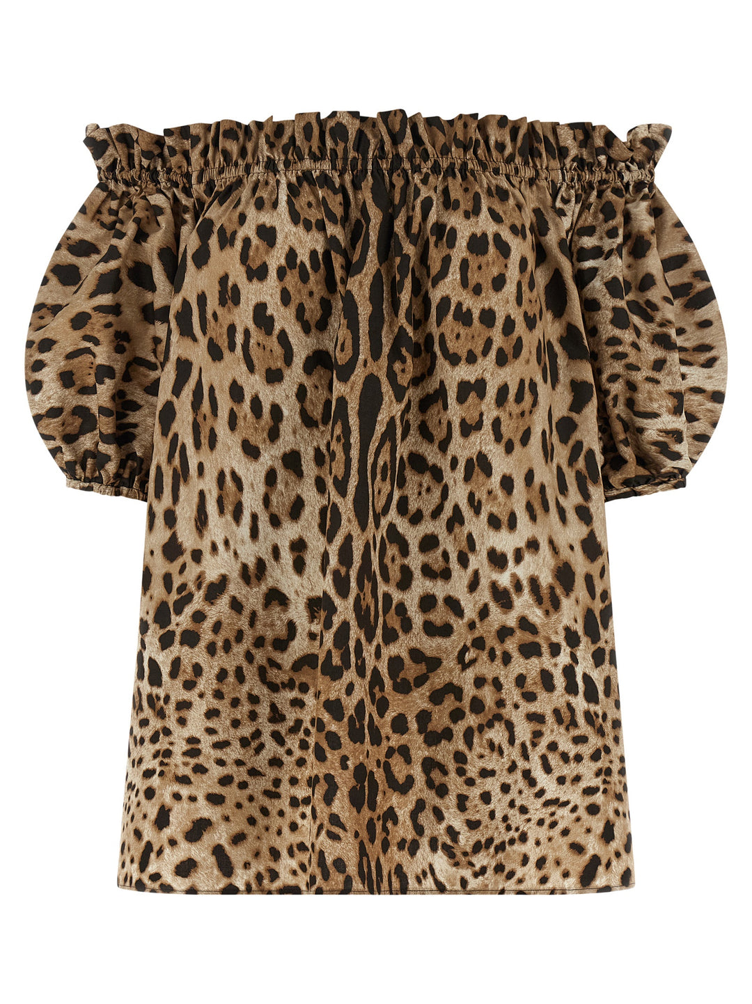 Dolce & Gabbana Animal Print Cotton Top Top - Marrone | d453455696186807c09d6d26a393b92187d10cc2