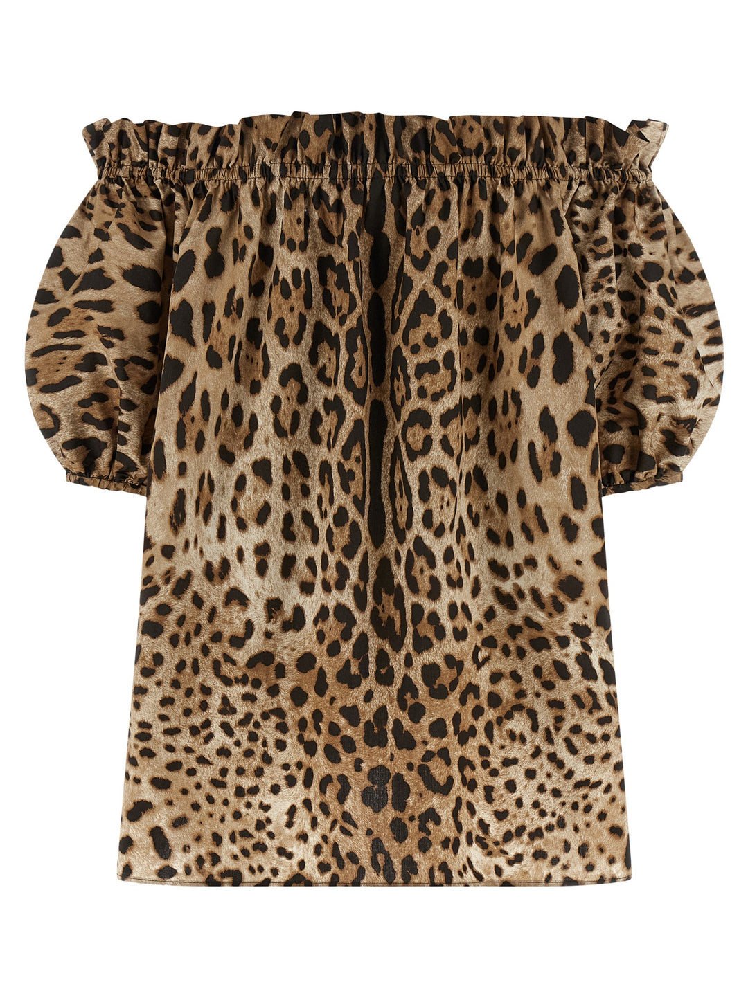 Dolce & Gabbana Animal Print Cotton Top Top - Marrone | 1a05a94625b4de9966d7f6ea6bf4cd23c58712fd