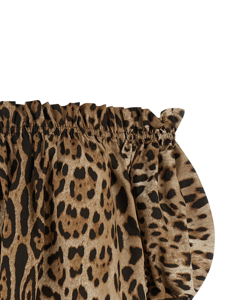 Dolce & Gabbana Animal Print Cotton Top Top - Marrone | c47787025f9d5f65fd05b8f835f8a5776fbb1881