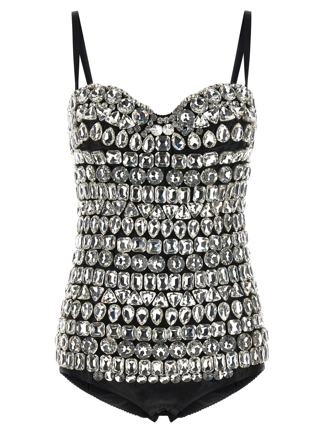 Dolce & Gabbana Crystal Bodysuit Top - Silver | 56de4d444af87caa076dc218248a01c2f2061e92