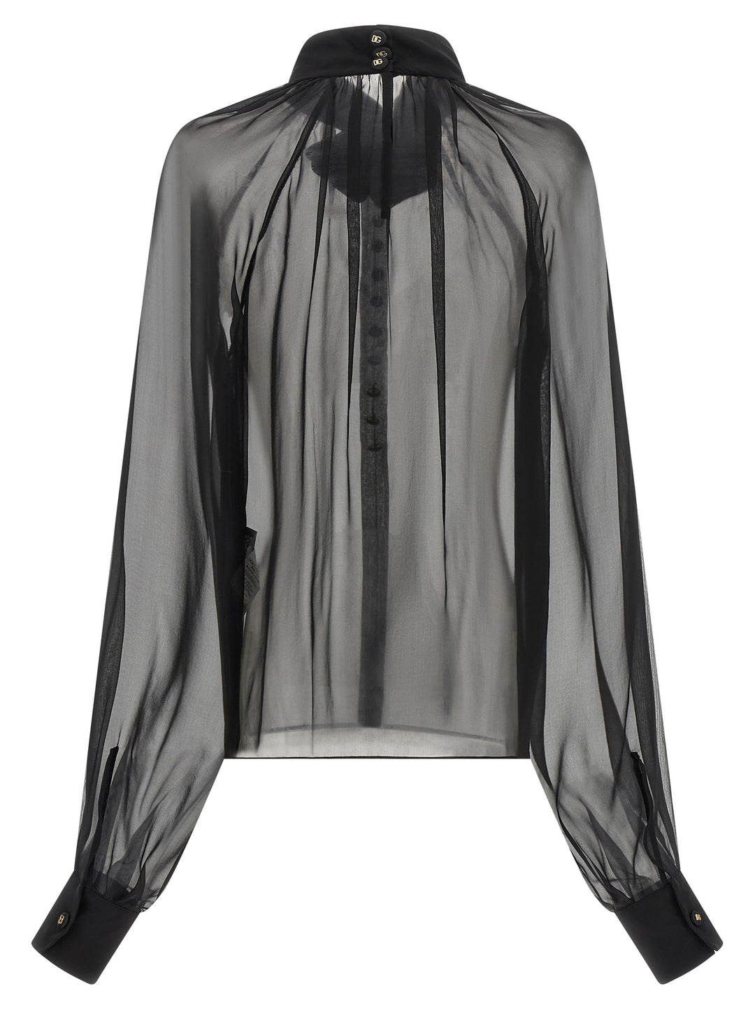 Dolce & Gabbana Chiffon Blouse With Flower Camicie - Nero | 1dea6bb41b6f3f7f89ccd7e5ae52db9cb87f9589