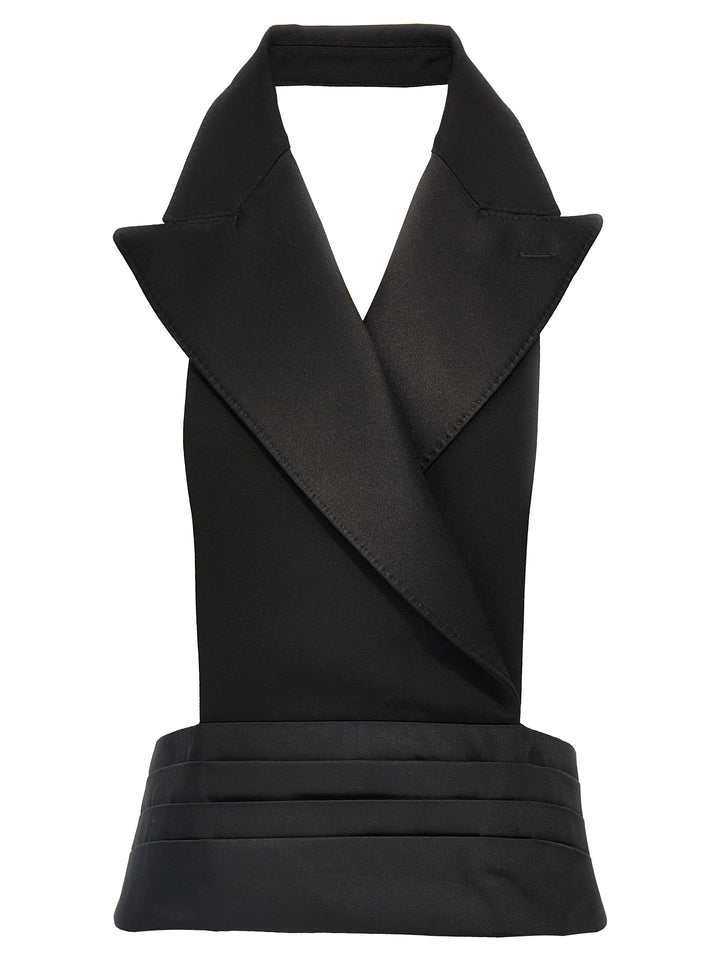 Dolce & Gabbana Double-Breasted Bare Back Vest Gilet - Nero | 03ccbd85ef7acca824317709a1fdcaa79c77ff1a