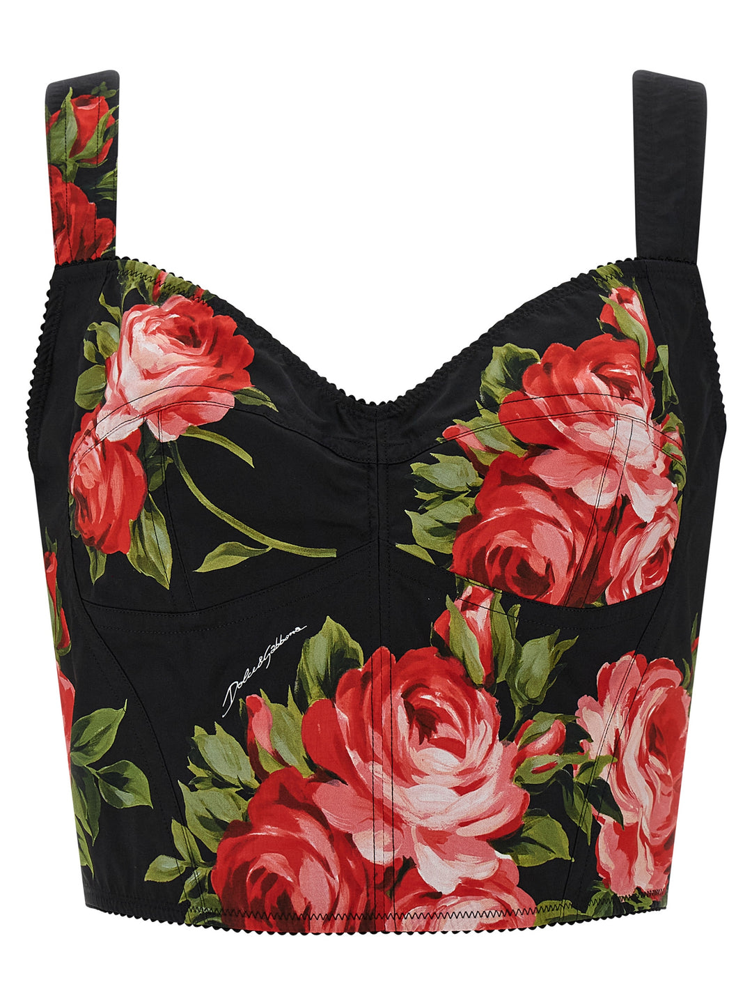 Dolce & Gabbana Bouquet Rose Top - Nero | f23866add3be2dcddaa57b2fd5890892605072cc