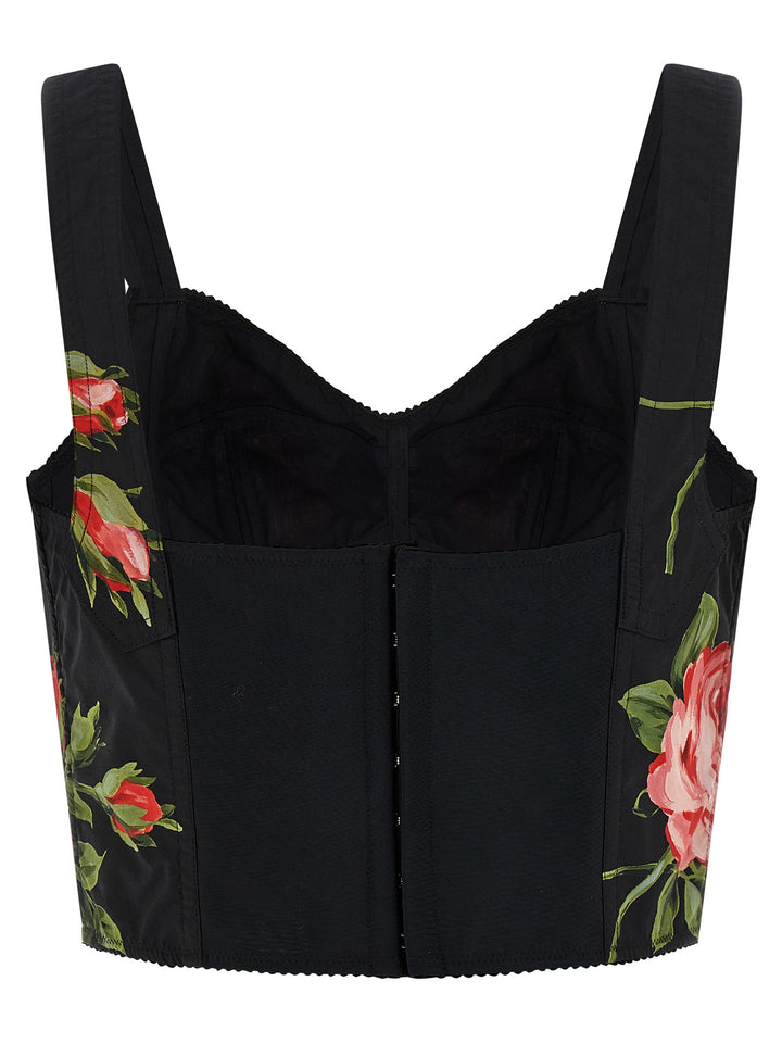 Dolce & Gabbana Bouquet Rose Top - Nero | 91f551ee772e7768e8f97590ad9254c8fb37c350
