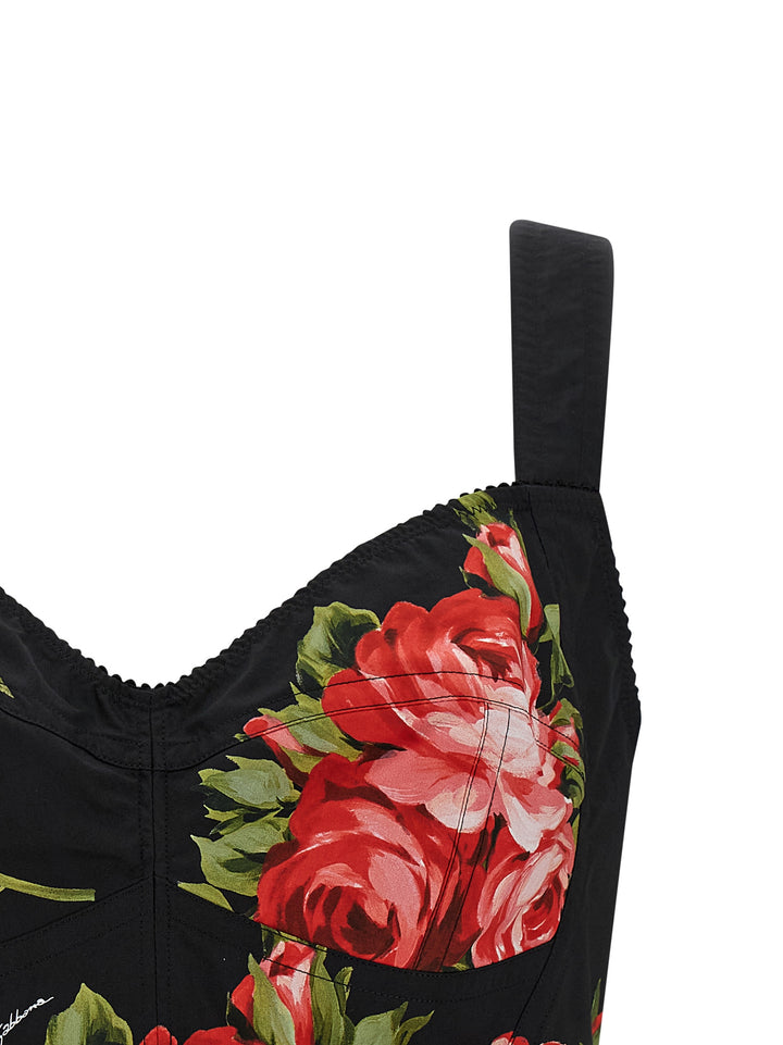 Dolce & Gabbana Bouquet Rose Top - Nero | 9c6b613b3797541d5ba52126ac5a4eb2635b3a77