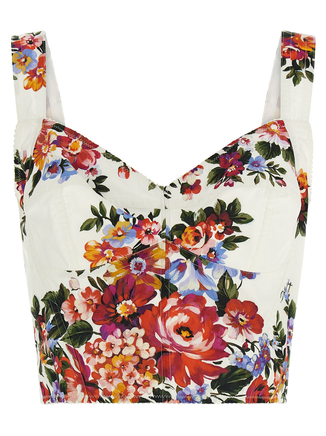 Dolce & Gabbana Mazzo Di Fiori Top - Bianco | 4b5de00ba1715fb5db85fe0abbaf2d4664dd4f9b