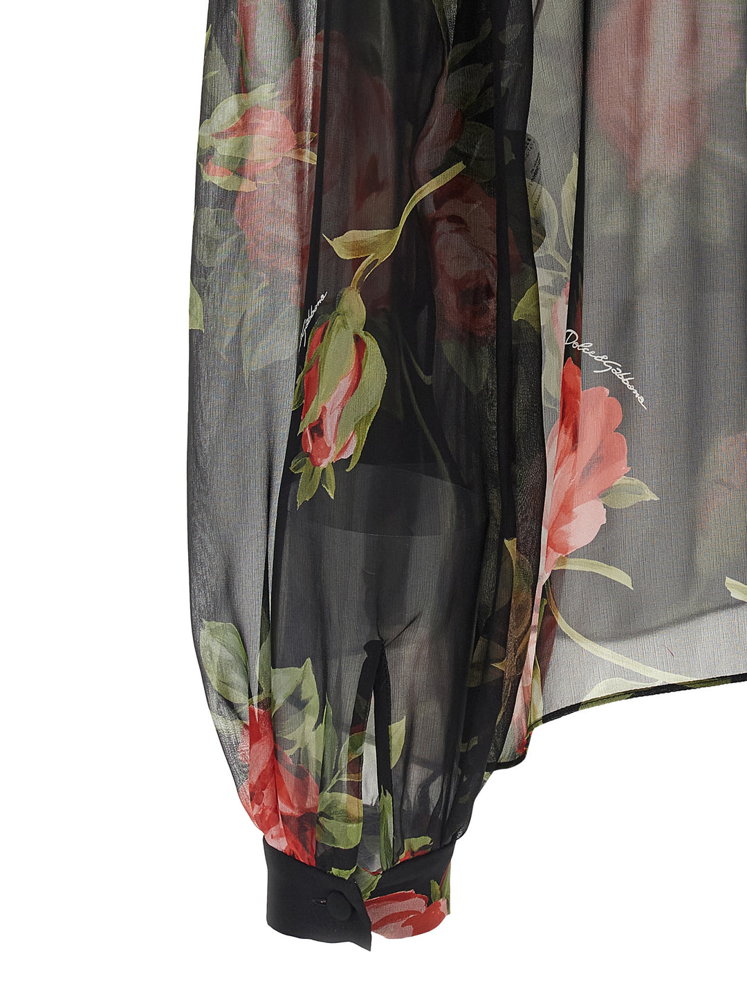 Dolce & Gabbana Bouquet Rose Top - Nero | a5871a5719635d5d427b4663445ab132f3aa8a12