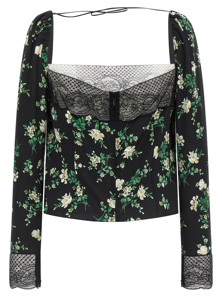 Dolce & Gabbana Flower Print Top Top - Nero | 41a7250a2542b11ed1c74ec6be1e70cbf64f7480