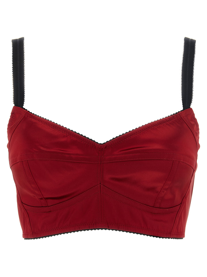 Dolce & Gabbana Bustier Top With Stitching Top - Rosso | 37911be51ec37c5ea87075dd13b1b97fdf6262ca