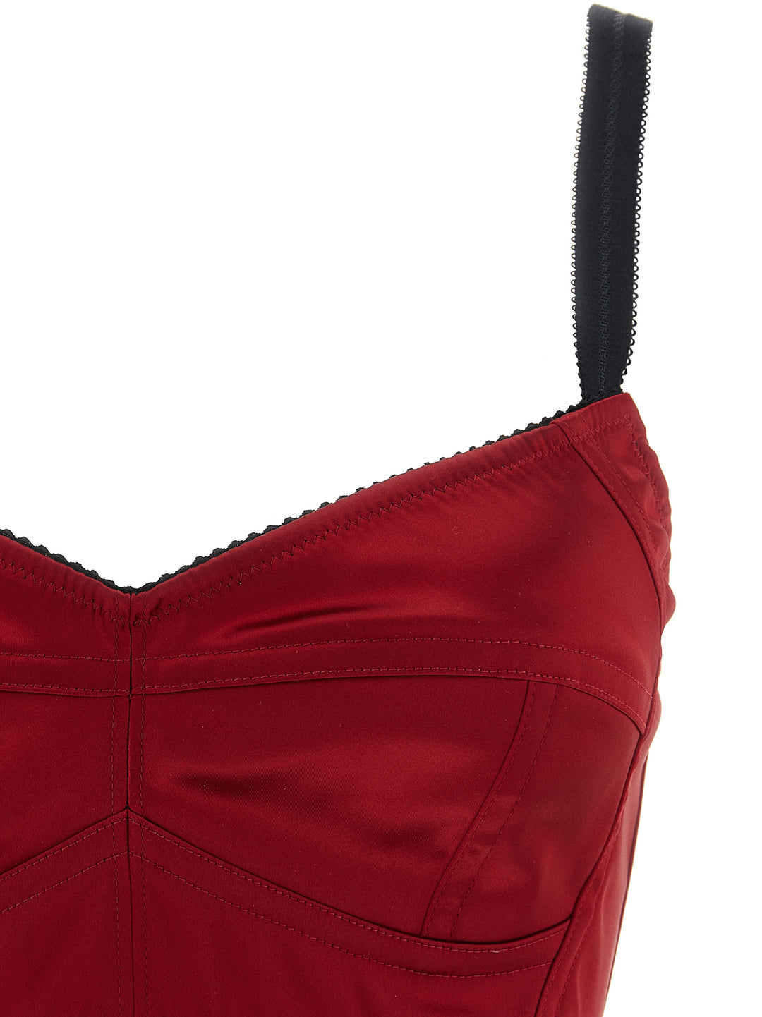 Dolce & Gabbana Bustier Top With Stitching Top - Rosso | 655dec249b3d42744c1face98d871569809a0192