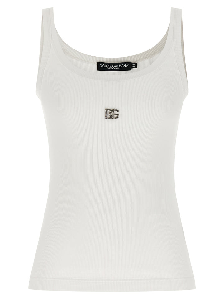 Dolce & Gabbana Dg Top - Bianco | bb57d0ab6c33c7a048fe19e3f46a5ad27b7ed480