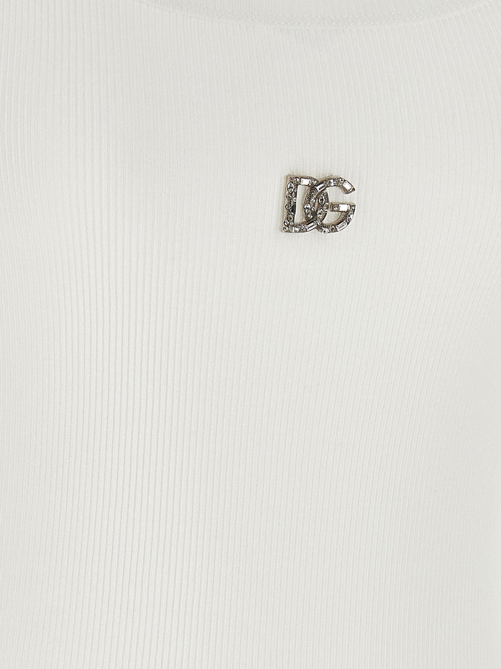 Dolce & Gabbana Dg Top - Bianco | 1b7c68fe278749813e3b3bf61bb92464bf23e424