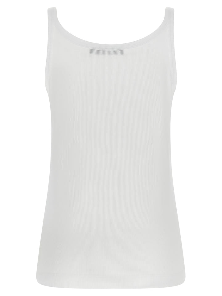 Dolce & Gabbana Logo Embroidery Tank Top Top - Bianco | 425f5b3f5dc951671292d9ec6f14c364264aee9a