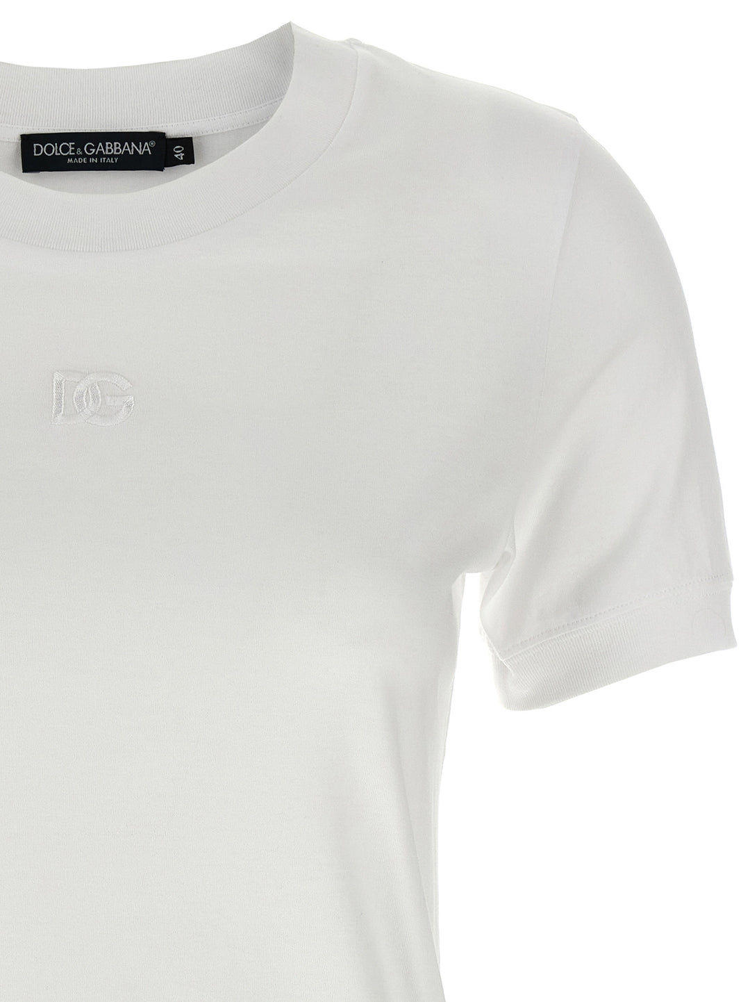 Dolce & Gabbana Logo Embroidery T shirt - Bianco | 75d197175d7de43a94724b586c5f2390bd2391e4