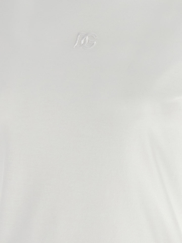 Dolce & Gabbana Logo Embroidery T shirt - Bianco | 9283f2e04f01a142fe70d947051d4ac59b28c421