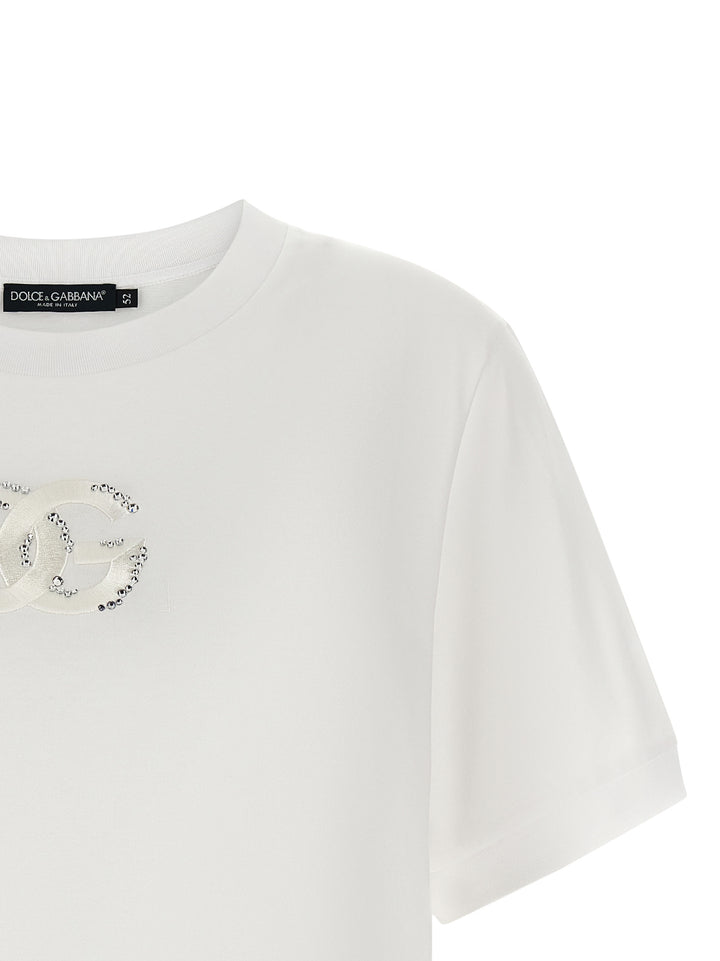 Dolce & Gabbana Logo Embroidery T shirt - Bianco | df2258ff1ee3c5d49ac9944b527ba98b06bbdd74