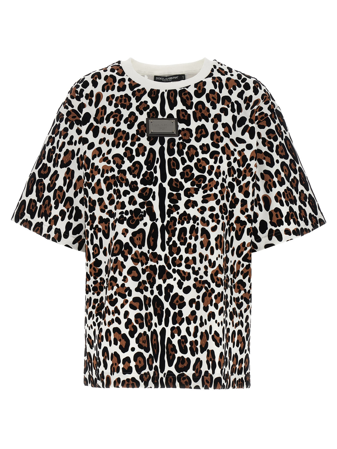 Dolce & Gabbana Animal Print Logo Plaque T shirt - Multicolor | 688e48d43a58e9962a971515d23bba2c5f01d5ba