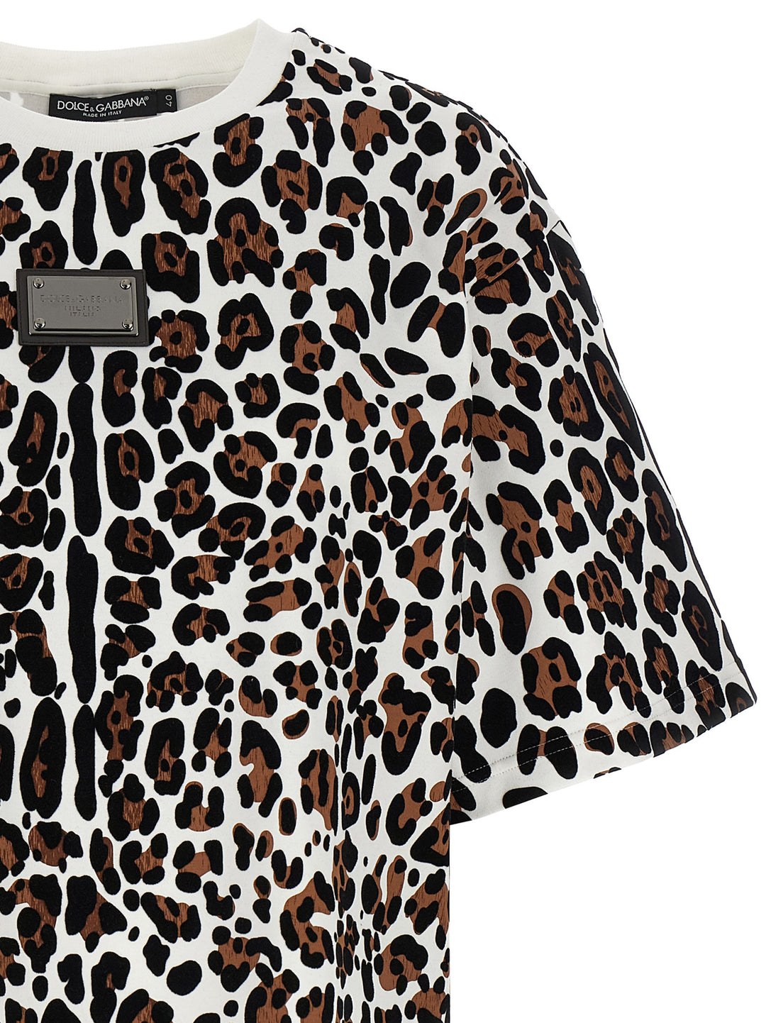 Dolce & Gabbana Animal Print Logo Plaque T shirt - Multicolor | 69fe1856eb6d2ab81001be2751caa80732f8938f