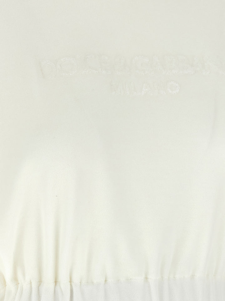 Dolce & Gabbana Logo Chenille Top Top - Bianco | 62e96cee2ad6ca1292f44e8ab2c32068a4af129e