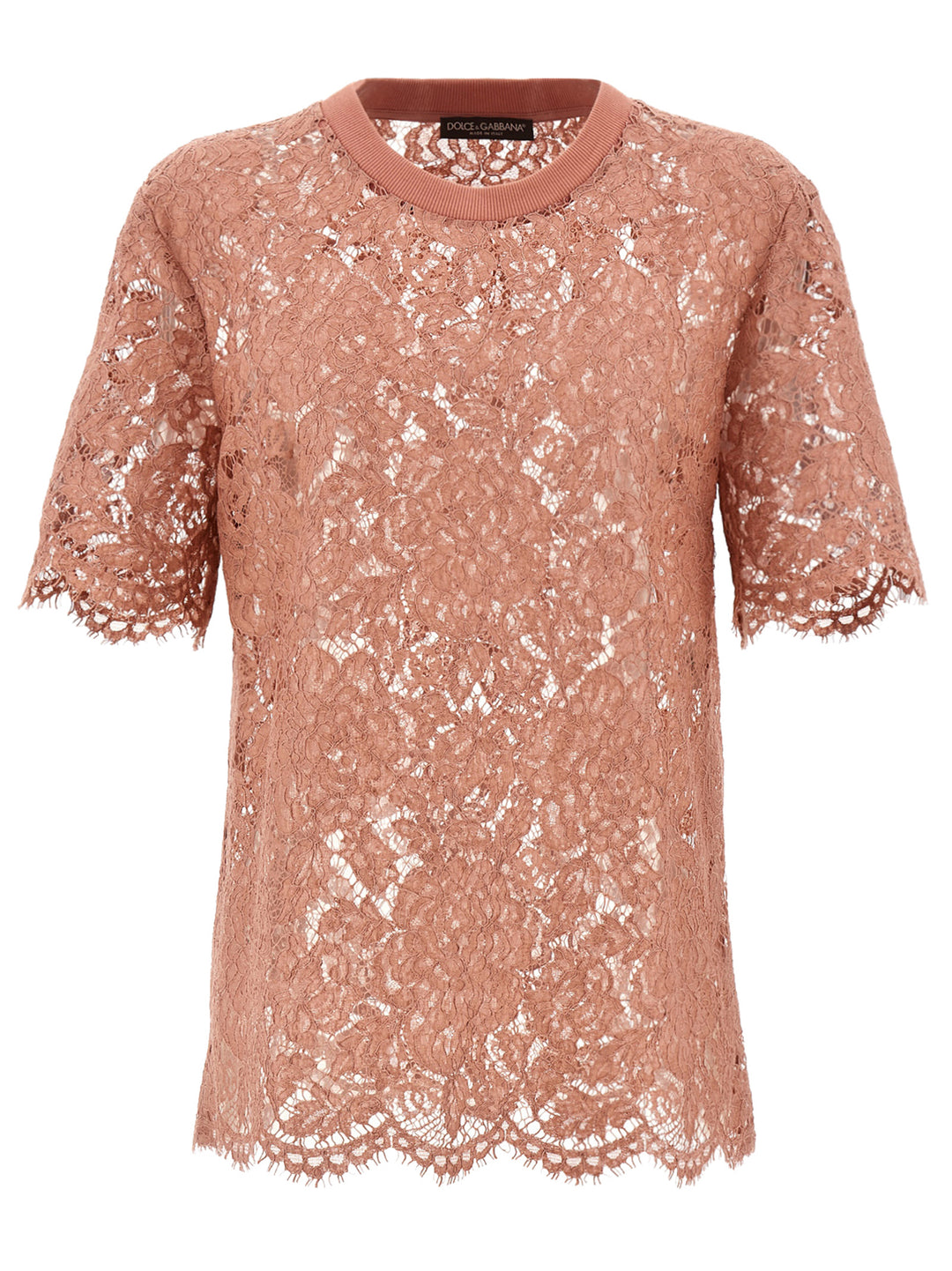 Dolce & Gabbana Lace T shirt - Rosa | fd7355ce724036c77fb8430bb7b97d5205ef5b75