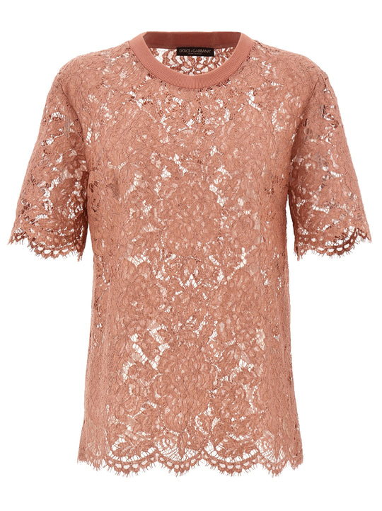 Lace T Shirt Rosa