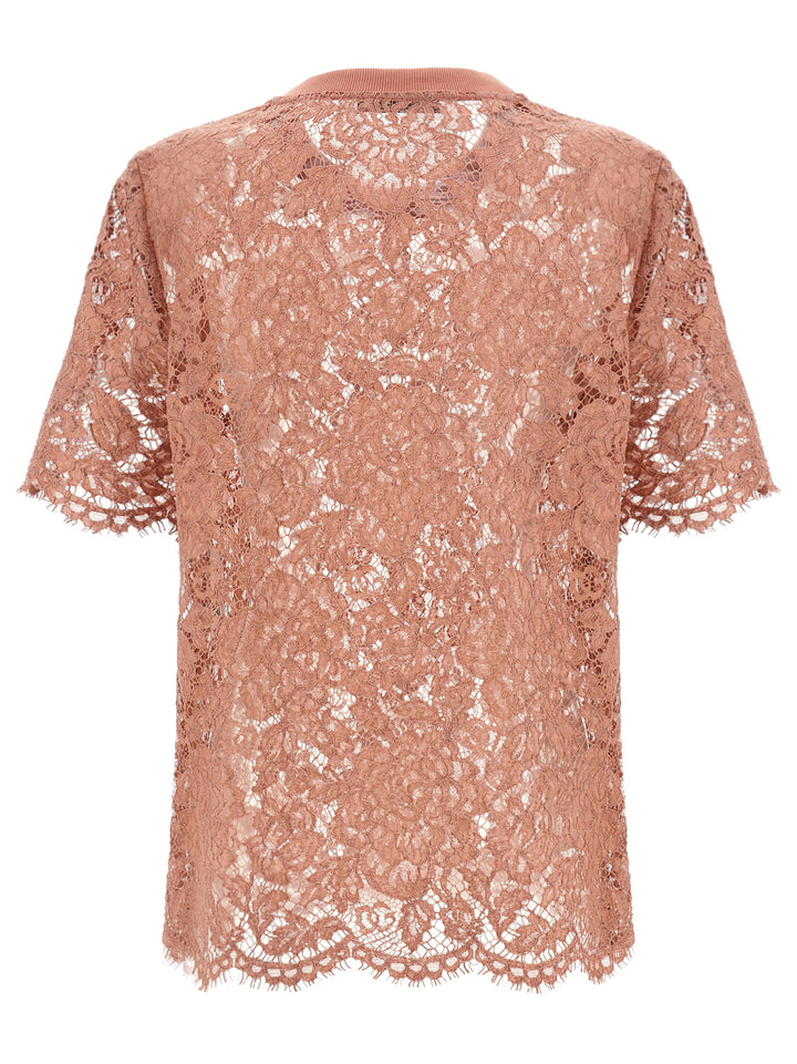 Dolce & Gabbana Lace T shirt - Rosa | d170a0c142a9727942960f6c4632c142b340e524