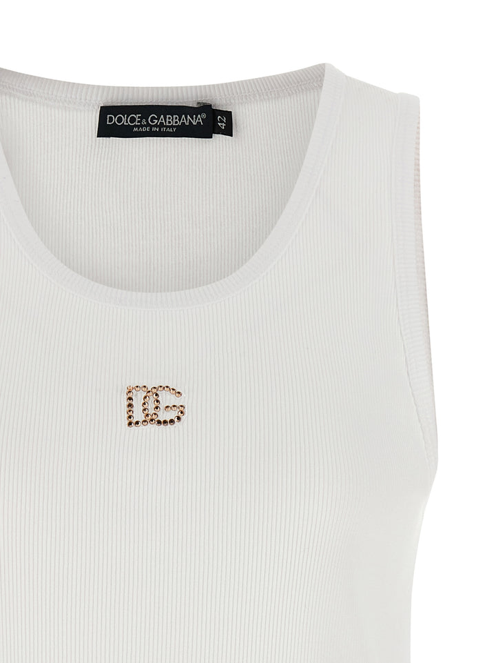 Dolce & Gabbana Dg Top - Bianco | 4660f90f5843f6efc54bd3f06317e033511da8b6