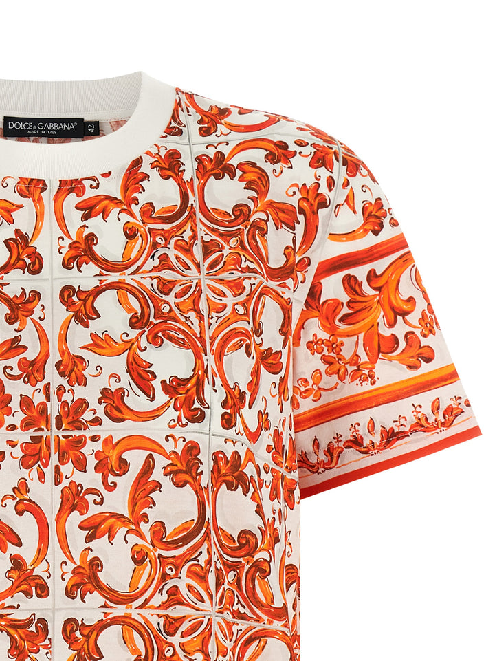 Dolce & Gabbana Maiolica T shirt - Arancione | 29601bc16a5f322983ca69df814bea176c589b0c