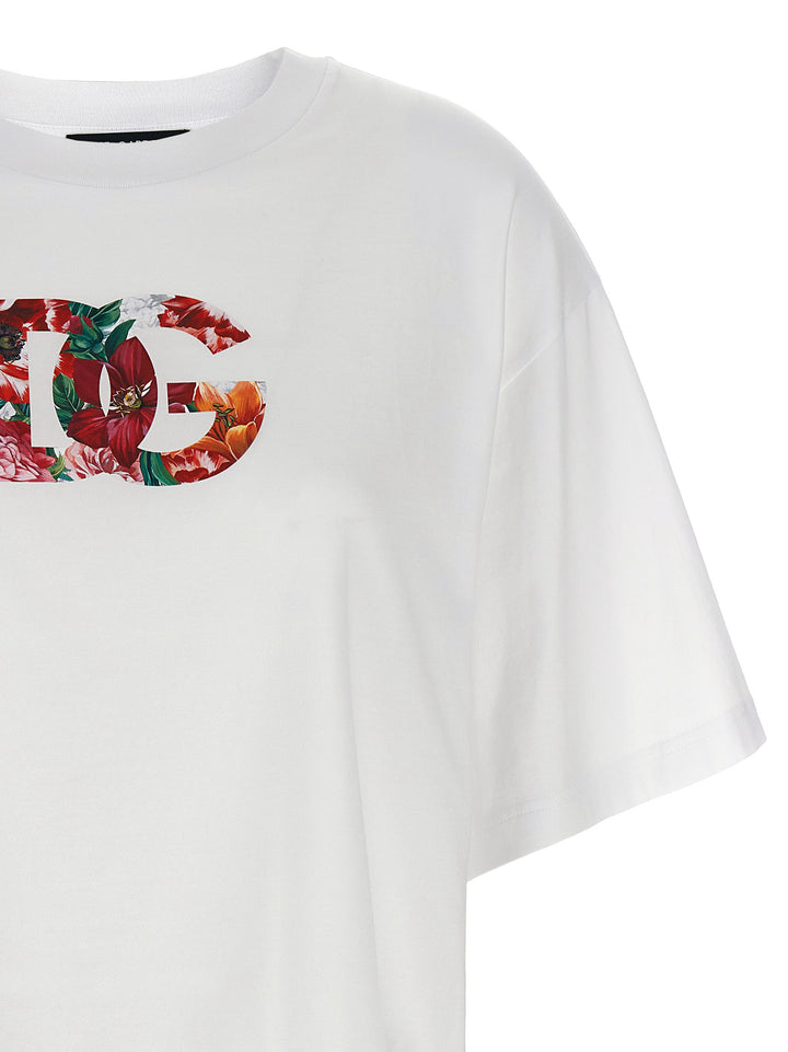Dolce & Gabbana Floral Logo T shirt - Bianco | f32a5591b57c4b84b58e5a13ebb8db3bcd2980f1