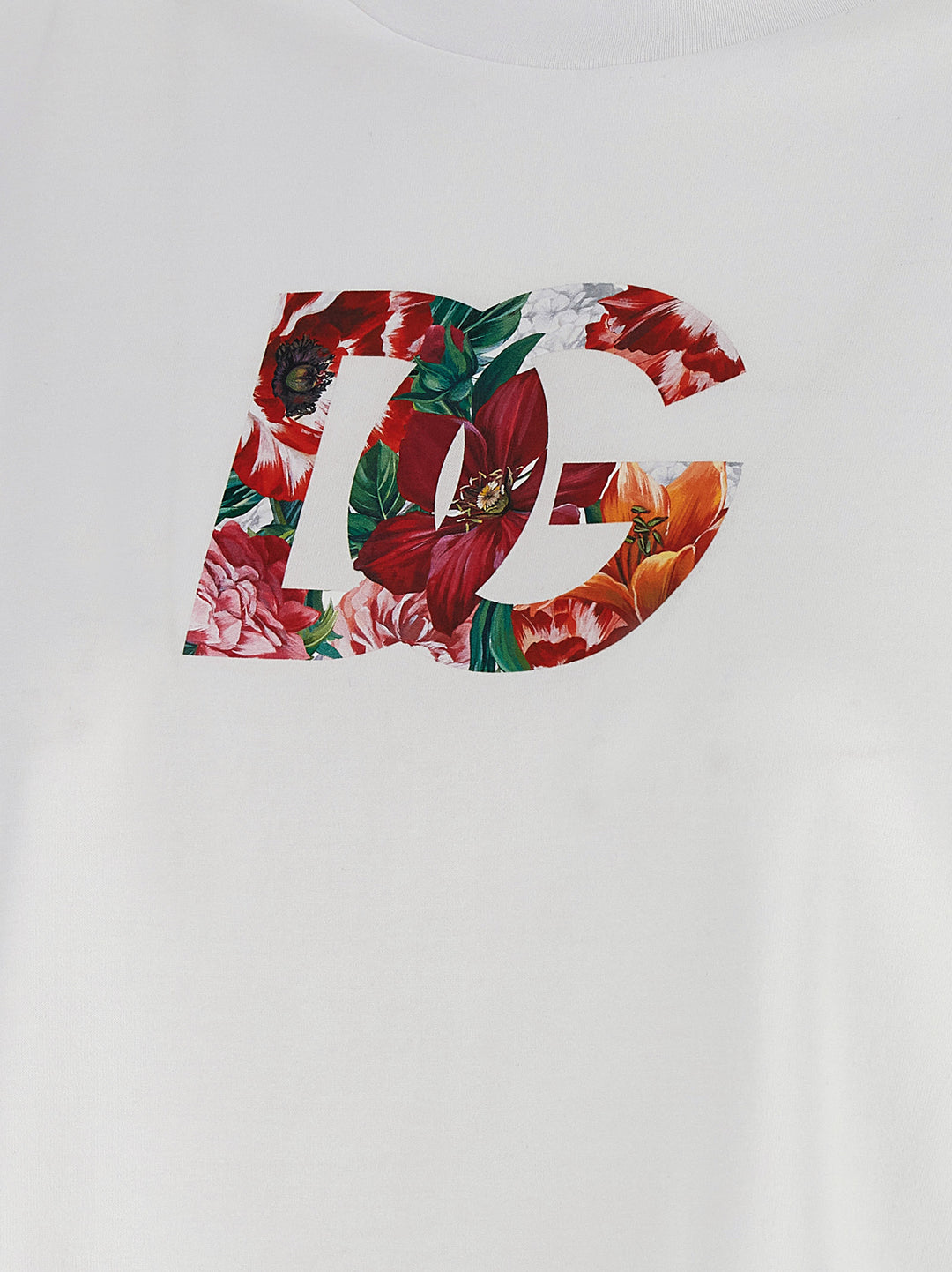 Dolce & Gabbana Floral Logo T shirt - Bianco | 86964859ab69a67253d29fb1a168bf625d51cf54