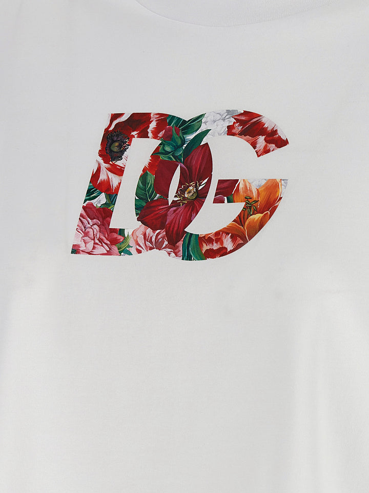 Dolce & Gabbana Floral Logo T shirt - Bianco | 86964859ab69a67253d29fb1a168bf625d51cf54