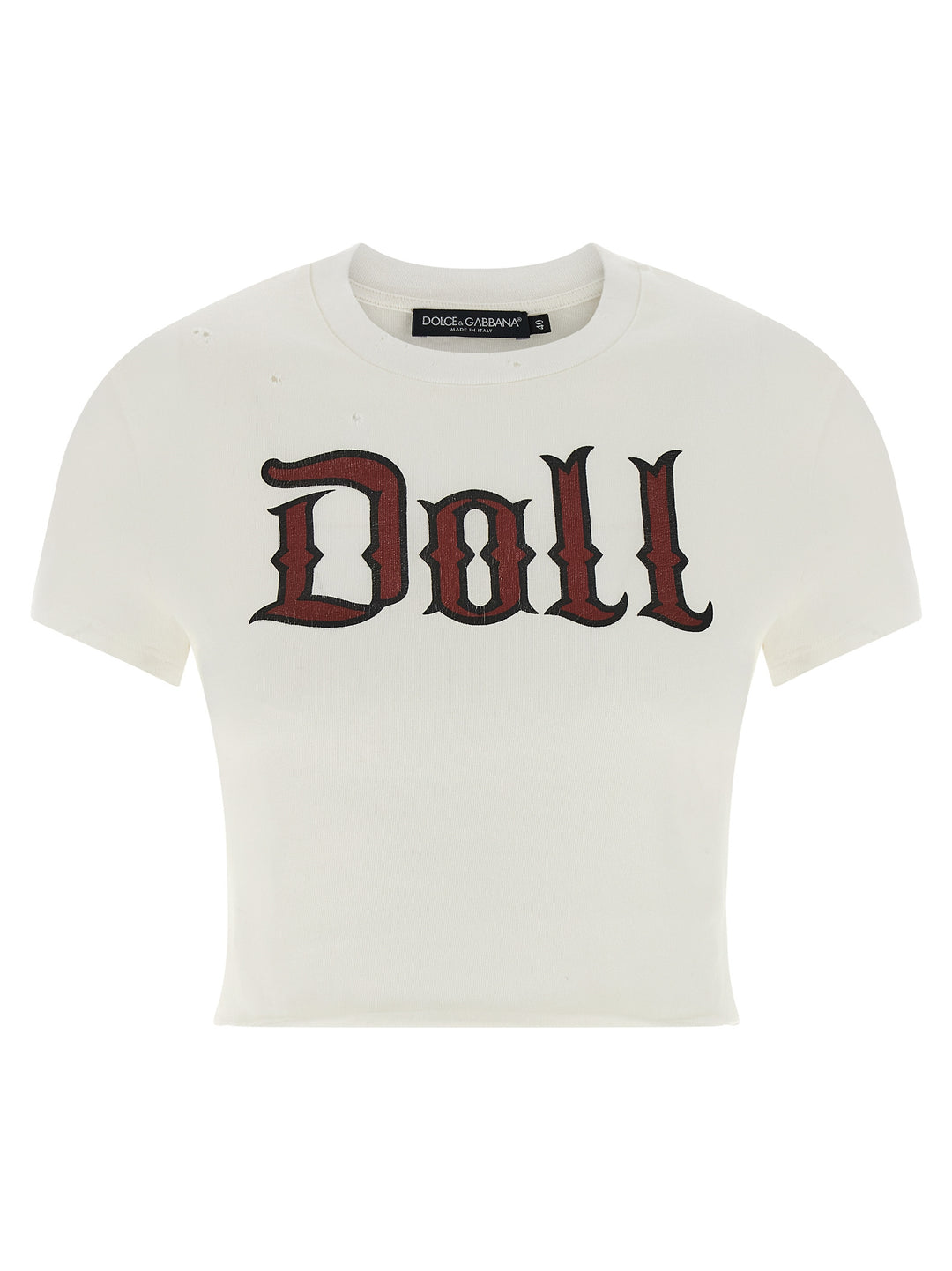 Dolce & Gabbana Used Effect Cotton T shirt - Bianco | ddedd8cc0c16392b7a4a9ce5abc19949255ef668