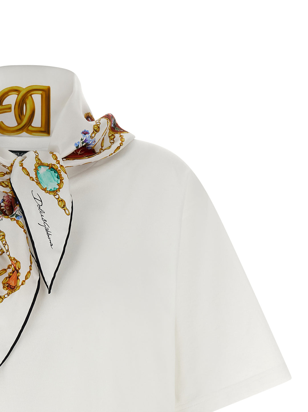 Dolce & Gabbana With Scarf T shirt - Bianco | b03ab66ae7acf5e36f9f7c8f80aa6e68bc143c24