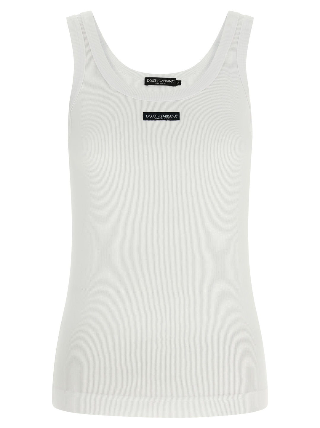 Dolce & Gabbana Logo Patch Tank Top Top - Bianco | 2e2062f6b2222f47759fdee7db4e8ca446fbdaa4