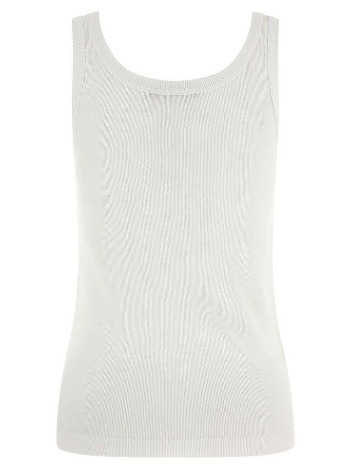 Dolce & Gabbana Logo Patch Tank Top Top - Bianco | 047ff0fd594bc222a0f90e7a01ee79f70a224fd3