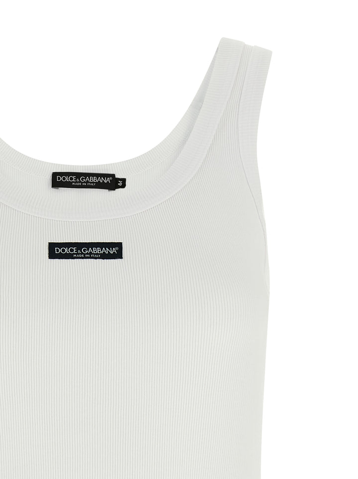 Dolce & Gabbana Logo Patch Tank Top Top - Bianco | 691d2d85cadbaebbb631f20b5696c2b4e490c566