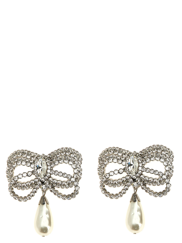Alessandra Rich Bow Earrings Gioielli - Silver | 39d039e9e8185b1e8b0441a6b168757d7c18d9fe