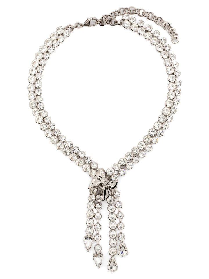 Alessandra Rich Bow Crystals Necklace Gioielli - Silver | 3730454e247af448bd4819c0100c1f5595bebaa5