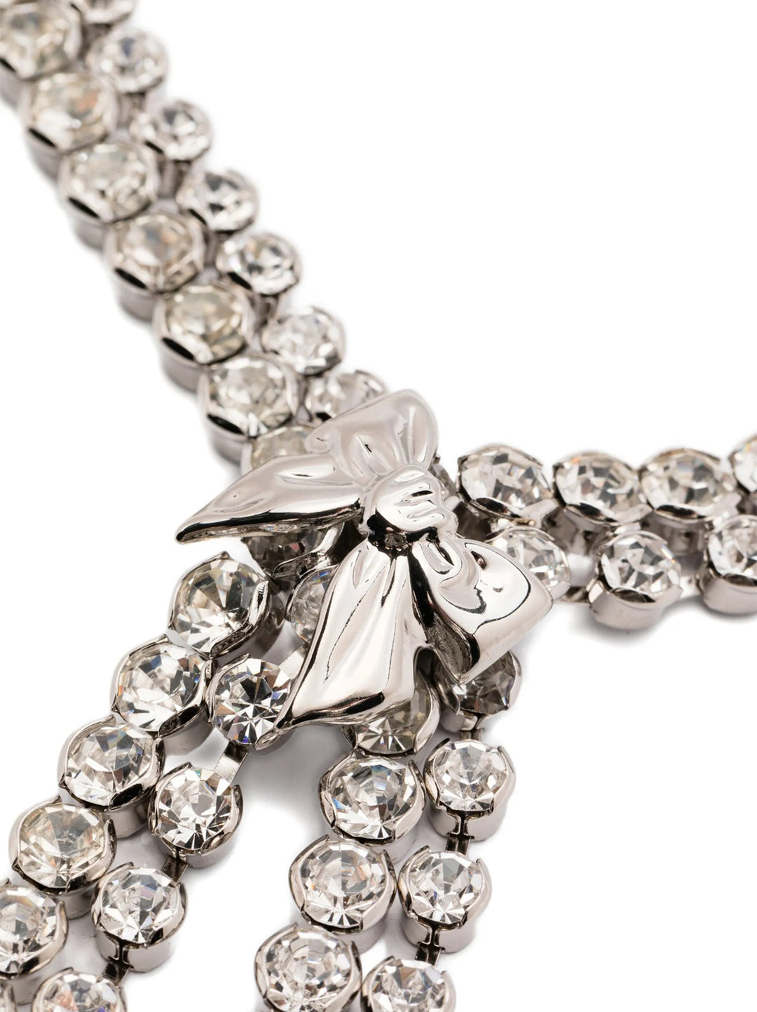 Alessandra Rich Bow Crystals Necklace Gioielli - Silver | b070752a14b5eb96699f6f9a961b12d2c64aef19