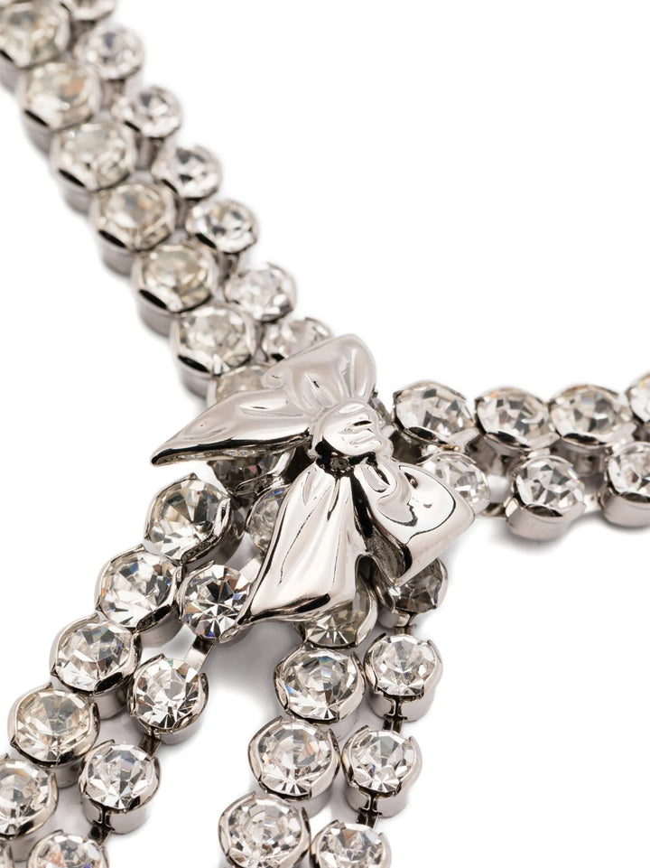 Alessandra Rich Bow Crystals Necklace Gioielli - Silver | b070752a14b5eb96699f6f9a961b12d2c64aef19