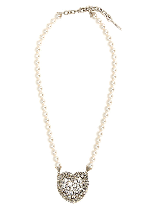 Pearl Heart Necklace Gioielli Bianco