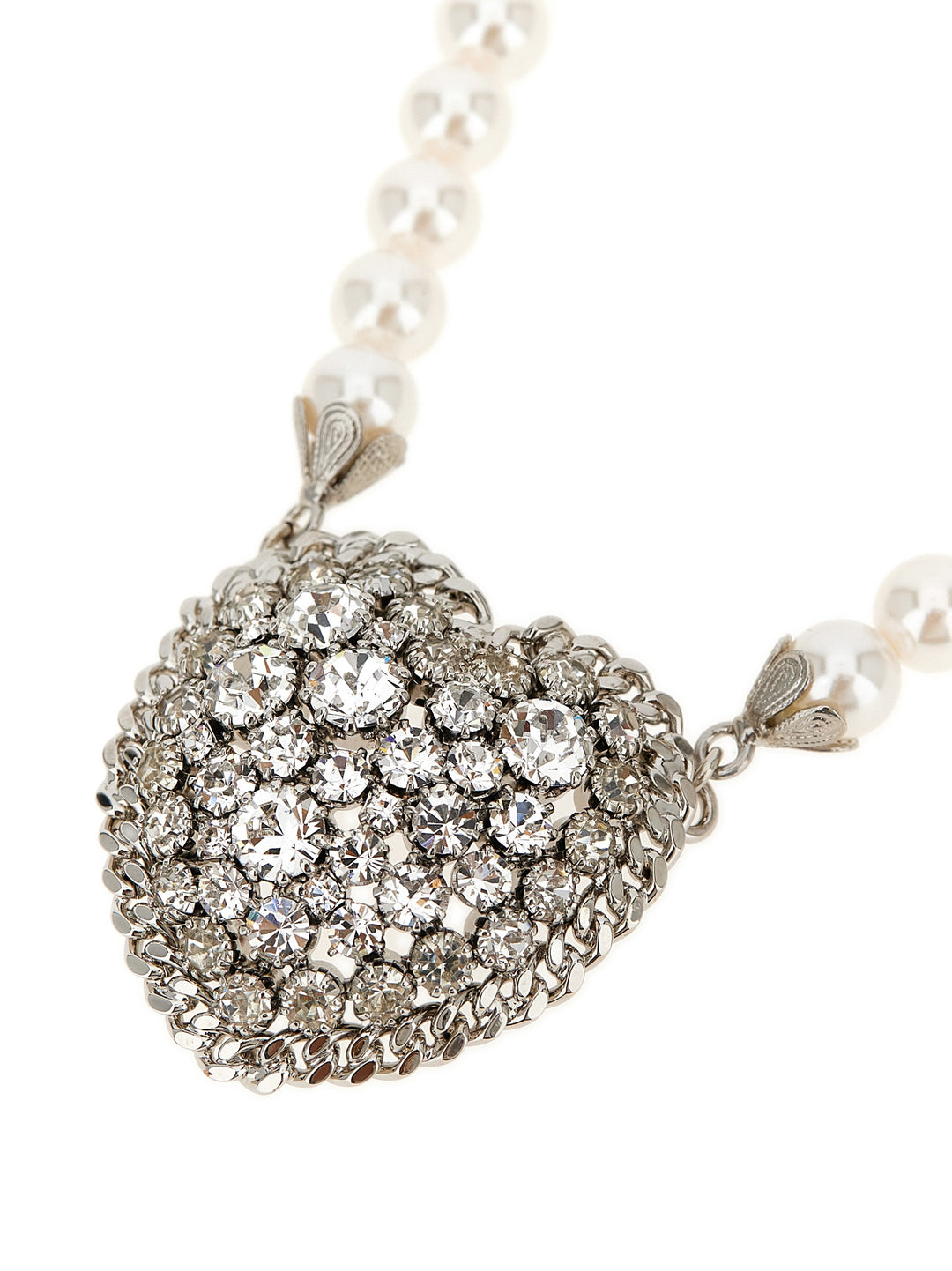 Alessandra Rich Pearl Heart Necklace Gioielli - Bianco | 6dad719642797a3f7d6c21828d8fcb9d7a7a01a9