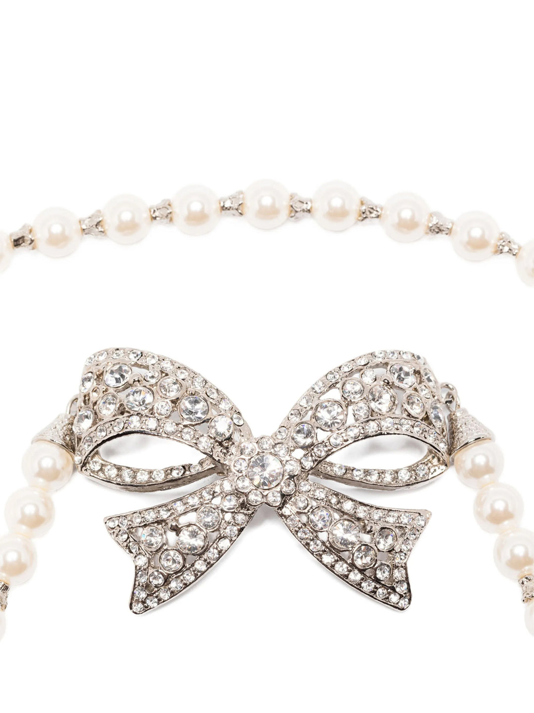 Alessandra Rich Pearl Bow Necklace Gioielli - Bianco | 8b42236b67fdc31ee2fca60b544714721a72ea59