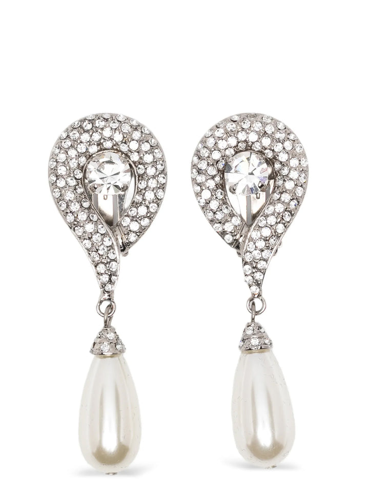 Alessandra Rich Pendant Pearl Earrings Gioielli - Silver | 314633f66518a65b9aa3805558d5fce51d2797ac