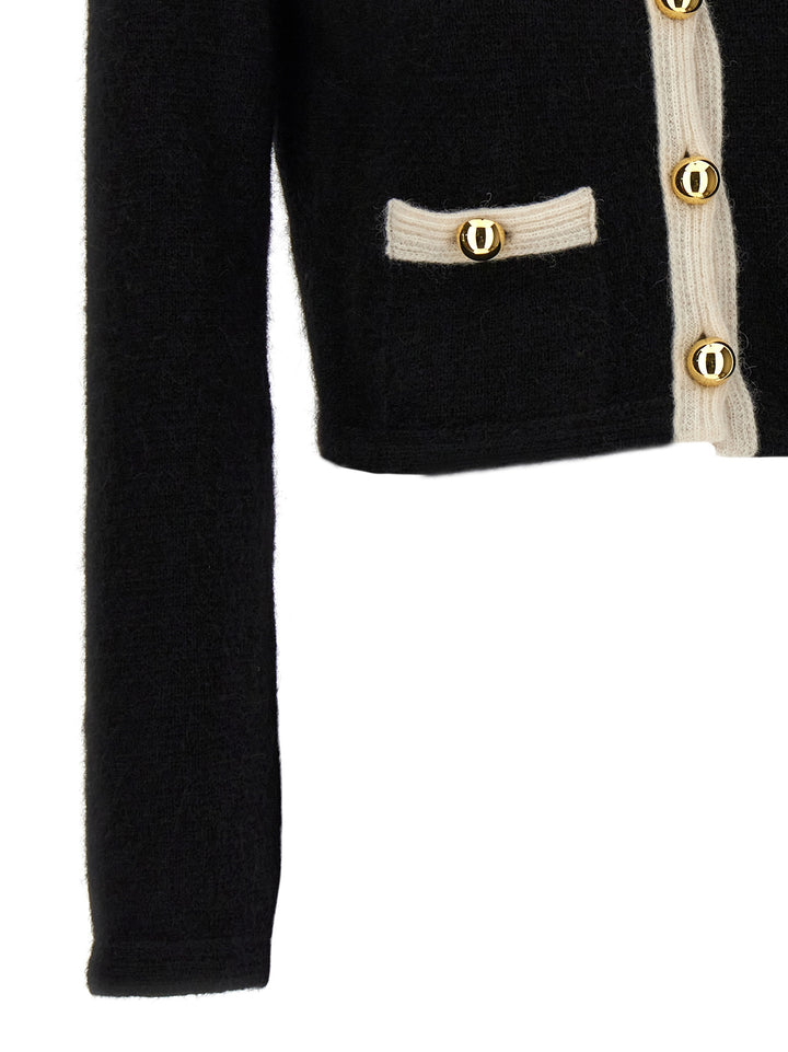 Alessandra Rich Alpaca Cropped Cardigan Maglioni - Nero | 9c9250d4aadd3b17783b7d8ec0075e73d68e6e7a