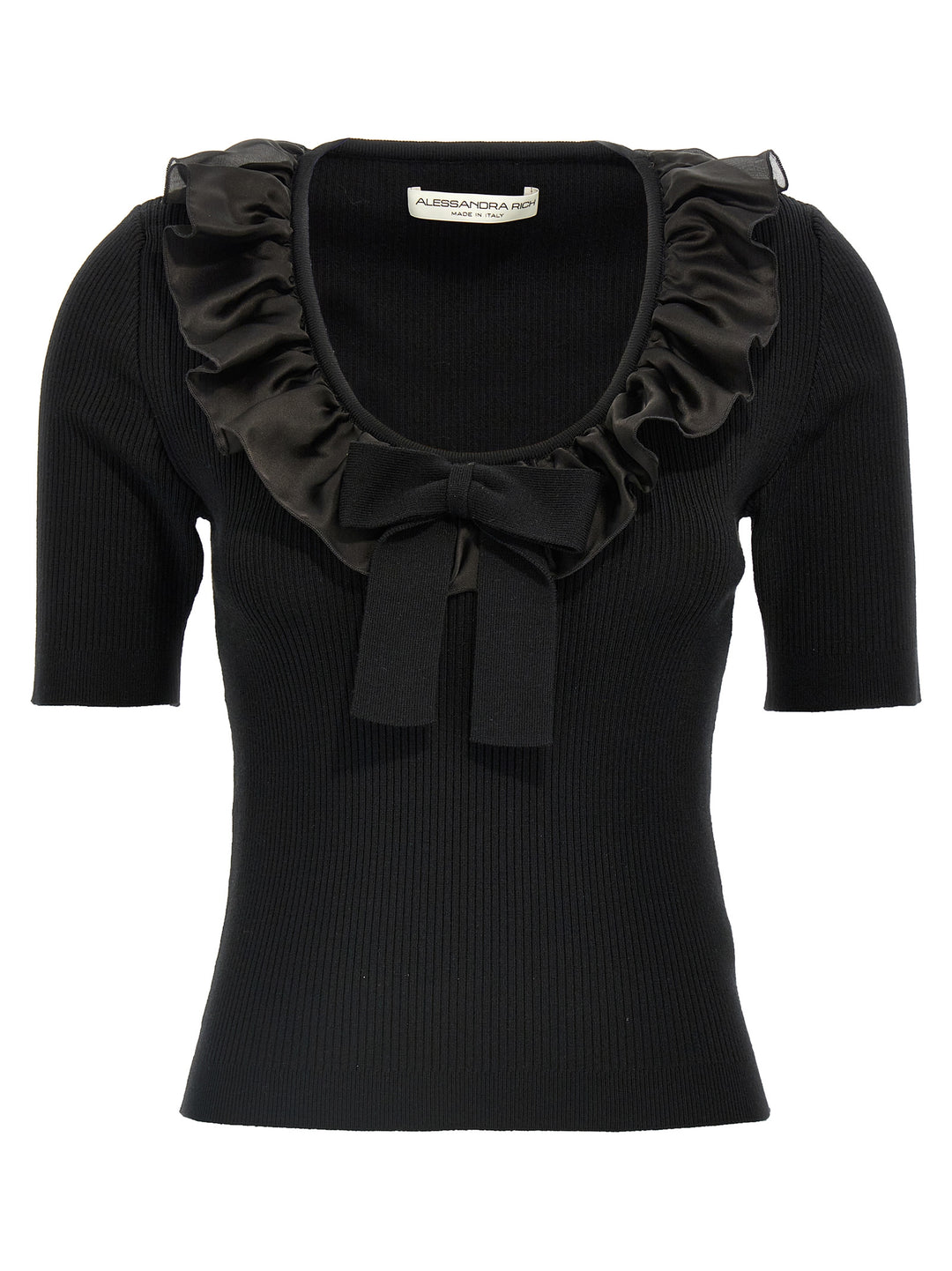 Alessandra Rich Ruffle T shirt - Nero | 7ebf54375574fd0eeb872a1134ac6d2b659d1970