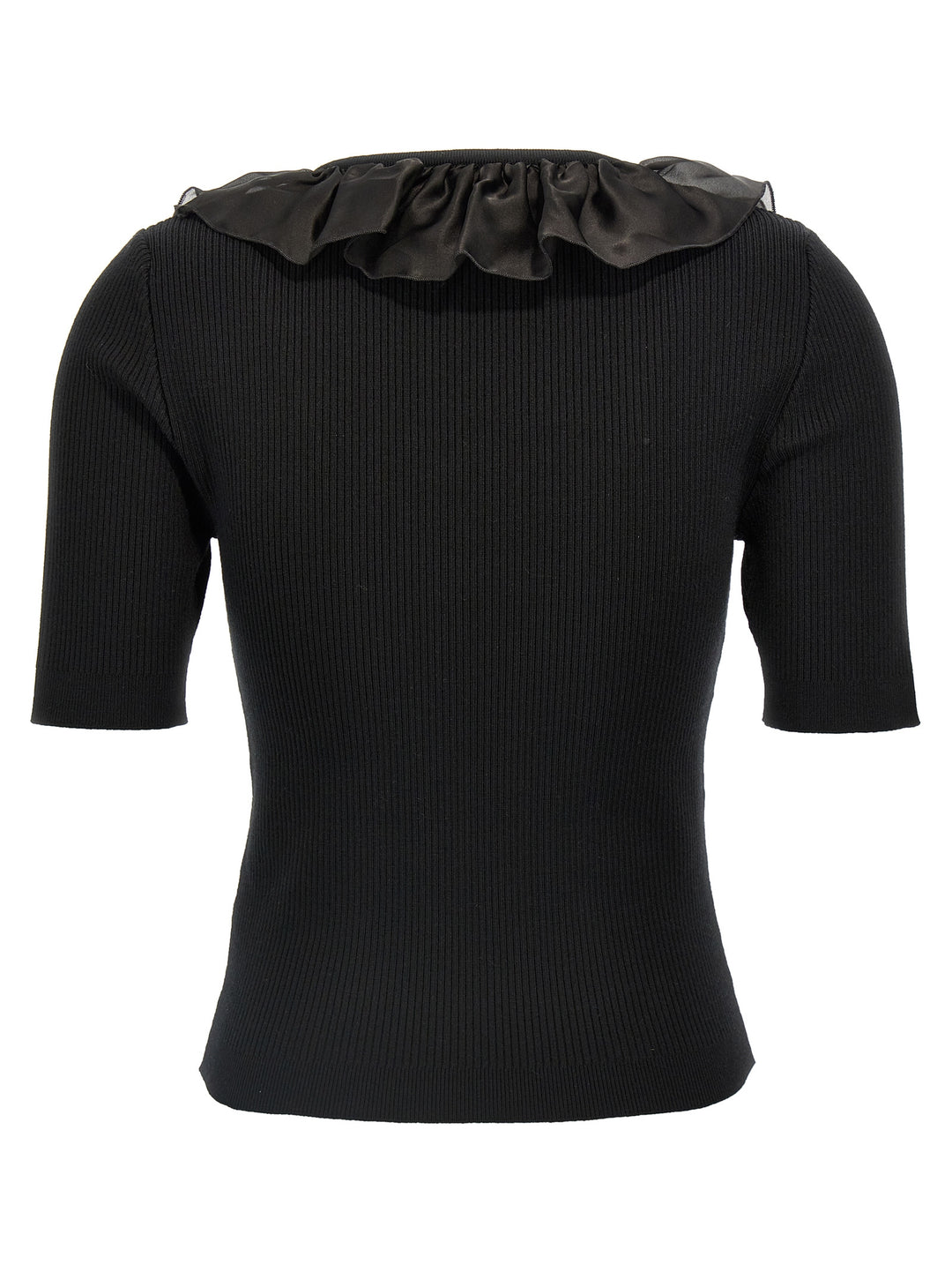 Alessandra Rich Ruffle T shirt - Nero | 0c5253cf8a916d716ad379f61085d7993ddd0791