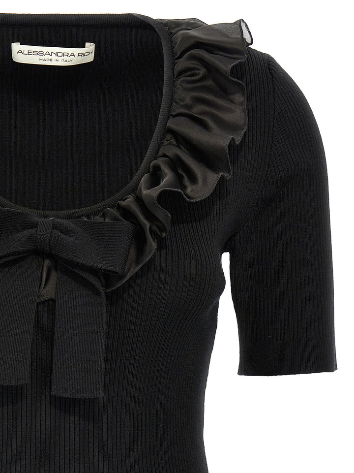 Alessandra Rich Ruffle T shirt - Nero | dec154afdddc020588643e11693ce41bee1fd65a